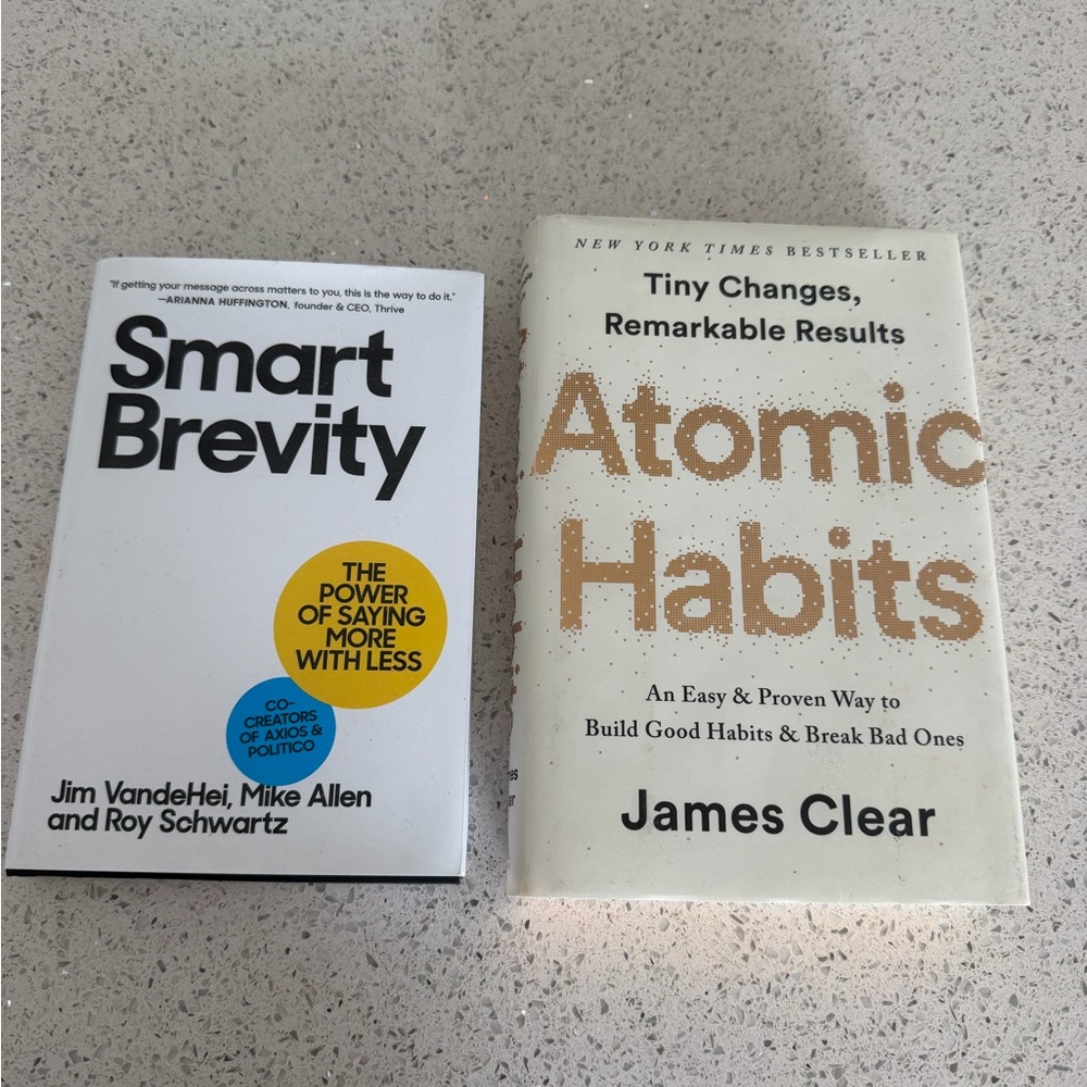 Smart Brevity and Atomic Habits Hardcover Books